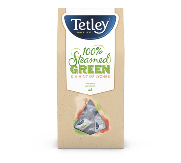 100% Steamed Green Tea & a hint of Lychee